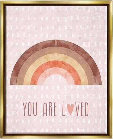 Stupell Industries You Are Loved Patterned Framed Floater Canvas Wall Art by Lil' Rue