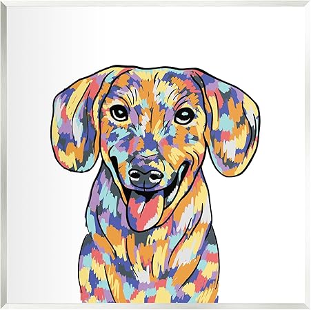 Stupell Industries Modern Dog Portrait Wall Plaque Art Design by Masey St. Studios