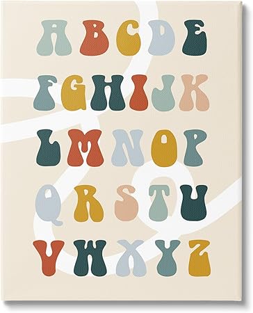 Stupell Industries Earth Tones Alphabet Canvas Wall Art by Lil' Rue