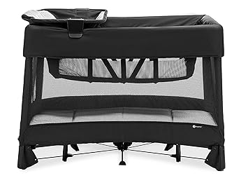 4moms Breeze Plus Portable Playard with Removable Bassinet and Baby Changing Station, Easy One-Handed Setup, from The Makers of The mamaRoo