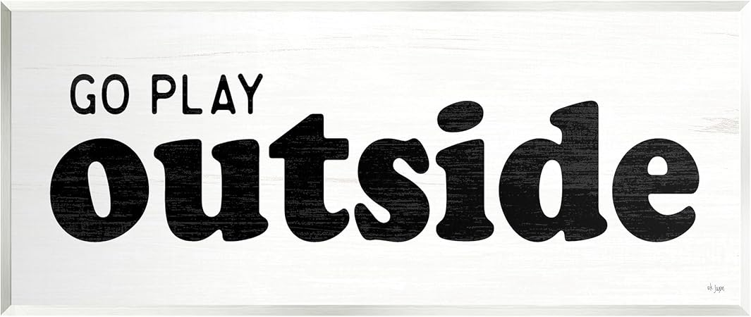 Stupell Industries Go Play Outside Phrase Wall Plaque Art Design by Jaxn Blvd.