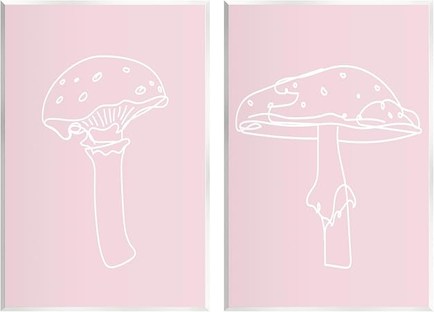 Stupell Industries Pastel Mushroom Doodles 2 Piece Wall Plaque Art Set by Lil' Rue