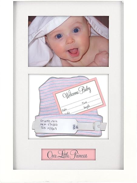 Malden International Designs 8280-46 Baby Memories Baby Memoto Shadowbox Picture Frame, 4x6, White