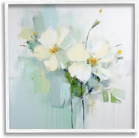 Stupell Industries Abstract White Flowers Framed Giclee Art by Irena Orlov