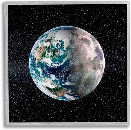 Stupell Industries Earth in Galaxy Framed Giclee Art by Grace Popp