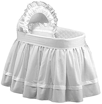 Baby Doll Bedding Regal Pique Bassinet Bedding, White