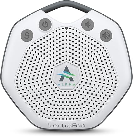 Adaptive Sound Technologies LectroFan Alpha Portable Sleep Sound Machine - Rechargeable White Noise Machine for Crib, Stroller, Car Seat & More - 7 Non-Looping Sounds - for Travel, Bedroom, Nursery