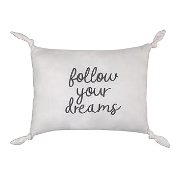 NOJO Follow Your Dreams White Decorative Pillow