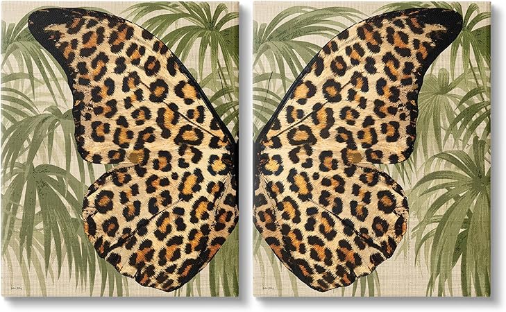 Stupell Industries Cheetah Butterfly Wings 2 Piece Canvas Wall Art Set by Amber Sterling