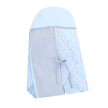 Blue Medallion Diaper Stacker, Baby Blue/Grey