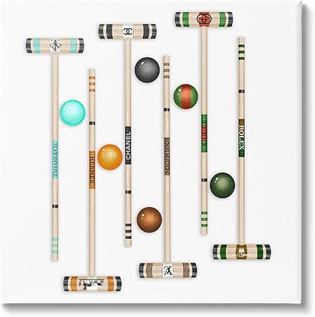 Stupell Industries Trendy Luxury Fashion Brand Croquet Game Mallets Canvas Wall Art, Design by Ziwei Li