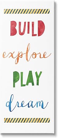 Stupell Industries Build Explore Play Dream Canvas Wall Art, Design by Jennifer McCulley