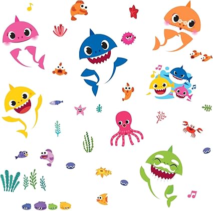 RoomMates RMK4303SCS Baby Shark Peel and Stick Wall Decals