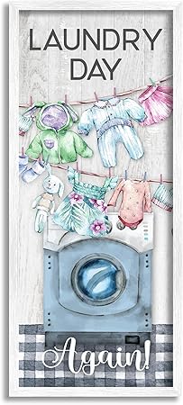 Stupell Industries Rustic Laundry Day Again Framed Giclee Art by Conrad Knutsen