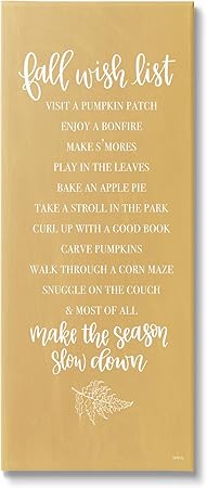 Stupell Industries Tan Fall Wish List Canvas Wall Art Design by Imperfect Dust