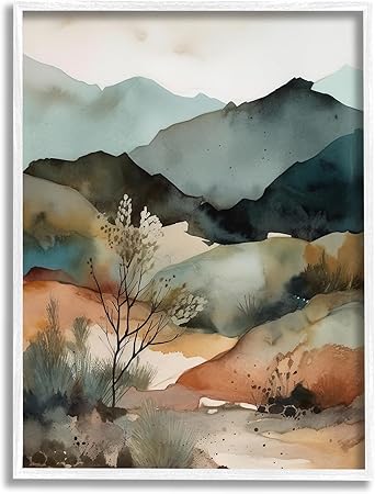 Stupell Industries Mountains Mood Abstract Framed Giclee Art by Andrea Haase