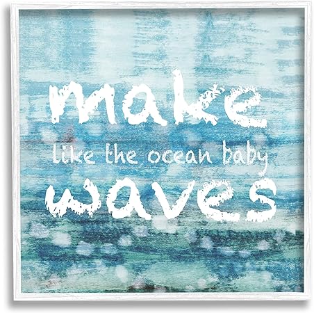 Stupell Industries Make Waves Like The Ocean Baby Abstract Framed Giclee Art, Design by Flora Kouta