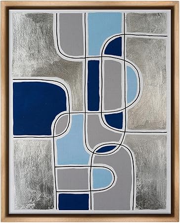 Stupell Industries Alternating Centric Shapes Framed Floater Canvas Wall Art by Michael Willett