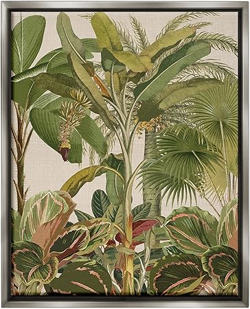 Stupell Industries Tropical Jungle Vegetation Framed Floater Canvas Wall Art by Amber Sterling