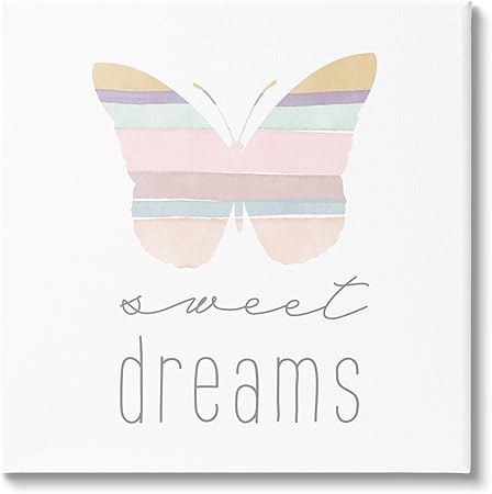 Stupell Industries Sweet Dreams Pastel Butterfly Canvas Wall Art by Katrina Craven