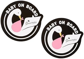 Dreambaby Baby on Board Adhesive Stork Decal - Pink - 2 pk