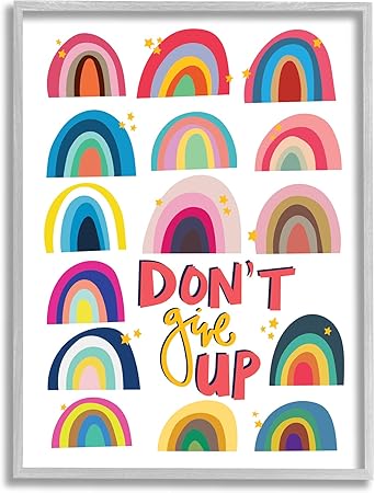 Stupell Industries Don't Give Up Rainbows Framed Giclee Art by Pragya Kothari