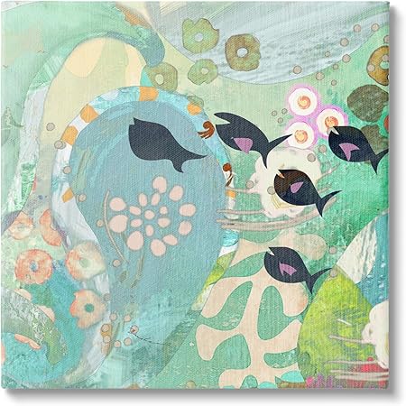 Stupell Industries Green Patterned Fish Collage Canvas Wall Art Design by Evelia Designs