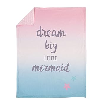 NoJo Sugar Reef Mermaid Super Soft Ombre Baby Blanket, 30x40 Inch (Pack of 1)