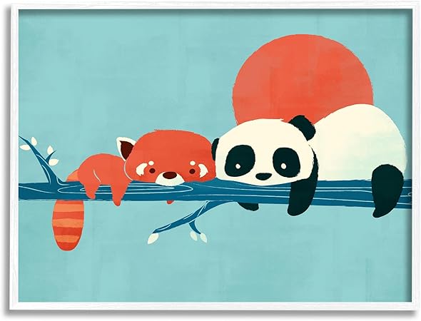 Stupell Industries Pandas on Branch Framed Giclee Art by Jay Fleck