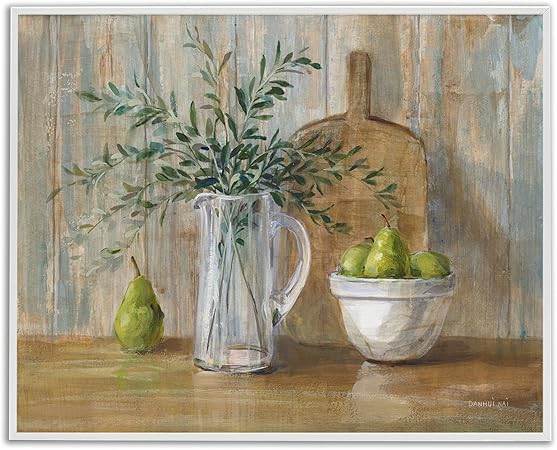 Stupell Industries Rustic Pears Still Life White Framed Giclee Art Design by Danhui Nai