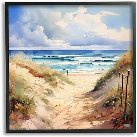 Stupell Industries Cloudy Summer Coast Framed Giclee Art by RB