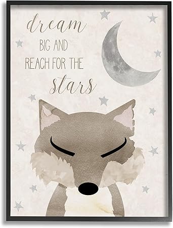 Stupell Industries Soft Dream Big Fox Framed Giclee Art by Daniela Santiago