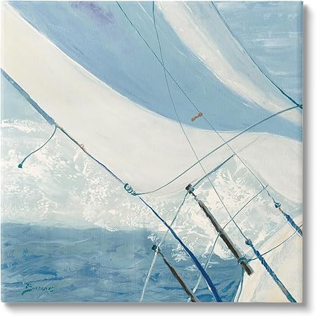 Stupell Industries Sailboat Splashing Waves Canvas Wall Art Design by John Burrows