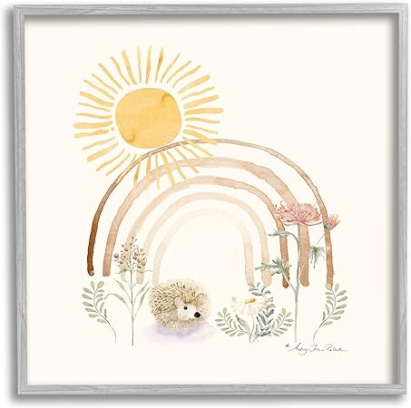 Stupell Industries Hedgehog & Sunny Flower Sprouts Framed Giclee Art, Design by Audrey Jeanne Roberts