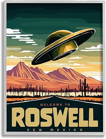 Stupell Industries Welcome Roswell New Mexico UFO Framed Giclee Art, Design by Ziwei Li