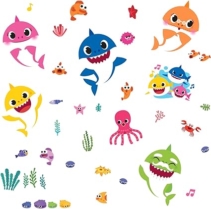 RoomMates RMK4303SCS Baby Shark Peel and Stick Wall Decals