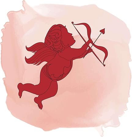 Cute Angel Cupid Arrow silhouette Vinyl Decal Home Wall Decoration Beautiful Girly Cupid - Size: 30 in x 30 in