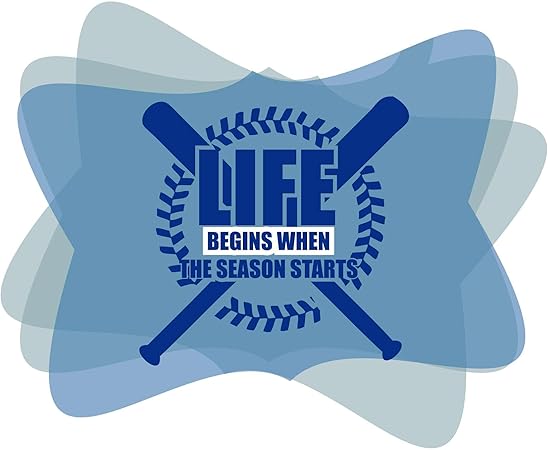 Baseball Lover Quotes Boys Vinyl wall Decor Home Wall Decoration Adventurous Sports Quote Life begins when season starts - Size: 40 in x 32 in