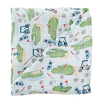 Mud Pie Muslin Swaddle, Golf , 47x47 Inch (Pack of 1)