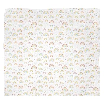 Stephan Baby Rainbow Collection Viscose + Cotton Swaddle Blanket, Pastel Rainbows