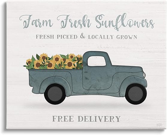 Stupell Industries Farm Fresh Sunflowers Truck Canvas Wall Art, Design by Natalie Carpentieri