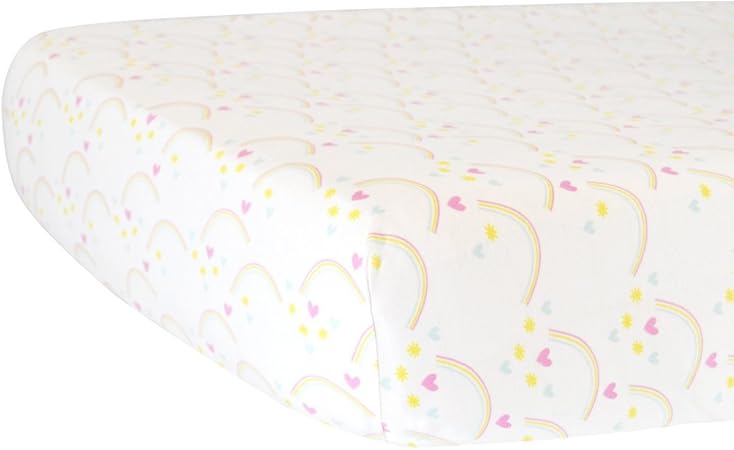 Rainbows Fitted Crib Sheet Organic Cotton Jersey - Super Soft