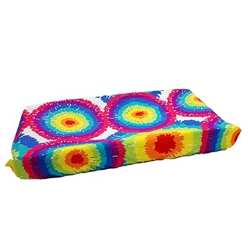 Terrific Tie Dye Changing Pad Cover, Aqua Blue, Royal Blue, Purple, Yellow, Green, Orange, Pink, Red and White