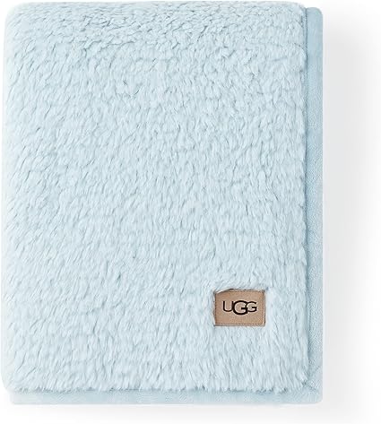 UGG 25109 Blakely Baby Blanket Comfy Cozy Machine Washable Luxury Throw Blankets for Newborn Babies Plush Sherpa Blankie Soft Gentle on Skin, 41 x 31-Inch, Sky Blue