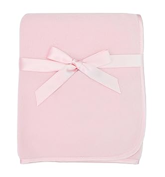 American Baby Company Fleece Blanket with Satin Trim, Pink, 30