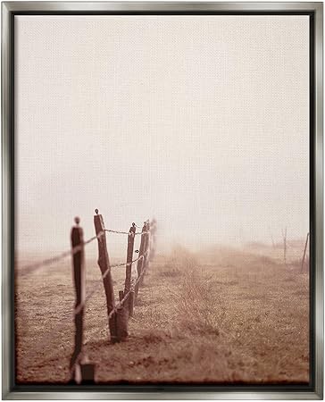 Stupell Industries Quiet Foggy Countryside Framed Floater Canvas Wall Art by Leah Straatsma