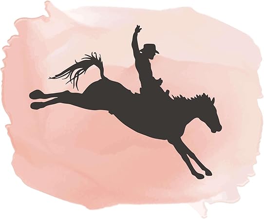 Cowboy on a horse silhouette Vinyl wall decal Art Home Wall Decoration Country Country Cowboy - Size: 40 in x 32 in