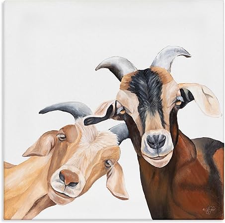 Stupell Industries Happy Goat Smiling Animals Canvas Wall Art, Design by Diane Fifer