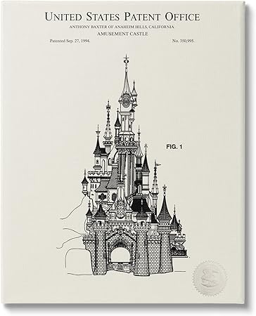 Stupell Industries Intricate Castle Blueprint Diagram Canvas Wall Art, Design by Karl Hronek