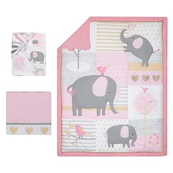 Bedtime Originals Eloise 3-Piece Crib Bedding Set, Pink (Pack of 1)